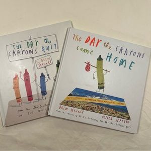 2 Hardback Kid Books - The Day the Crayons Quit and the Sequel (B01)